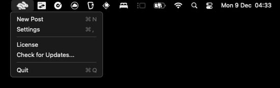 Statuz 0.0.1 menu bar