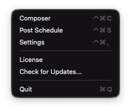 Statuz Menu Bar Interface